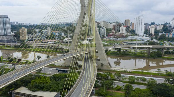 Cable-stayed bridge. Sao Paulo city, Brazil South America.  - Photo, Image