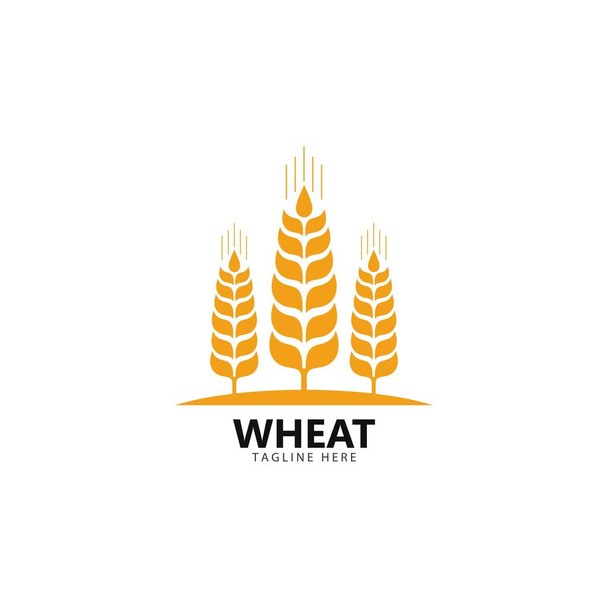 Значок вектора логотипа сельскохозяйственной пшеницы - Вектор,изображение