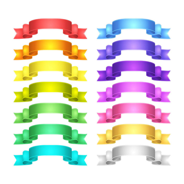 isolated vector colored satin ribbons set - Foto, immagini
