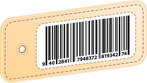 Etiqueta de precio 3D con etiqueta de código de barras
 - Vector, Imagen