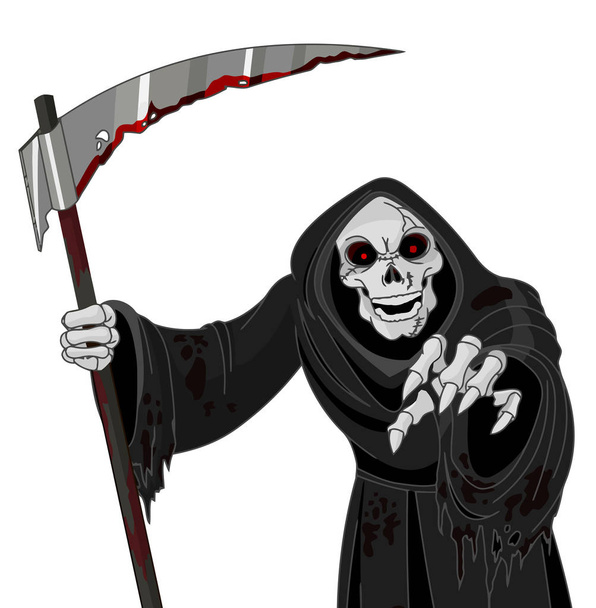 angel of death scythe skull scary hood illustration - Φωτογραφία, εικόνα