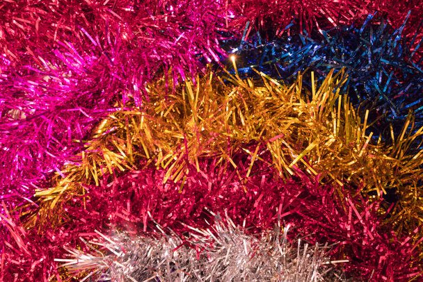 Stripes of colored tinsel. - Photo, Image