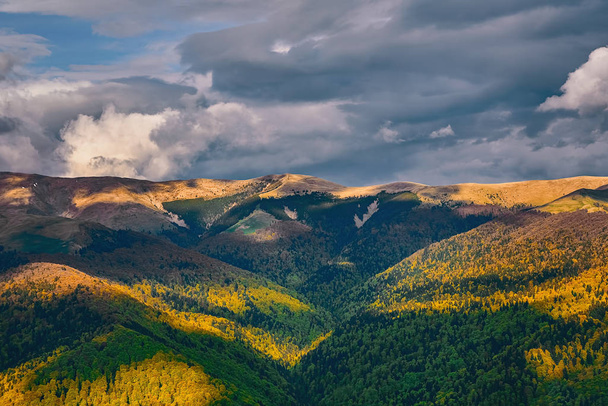 View of Carpatian Mountains in Prahova County, Romania - Φωτογραφία, εικόνα