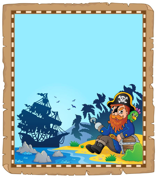 Pirate topic parchment 1 - picture illustration. - Foto, afbeelding