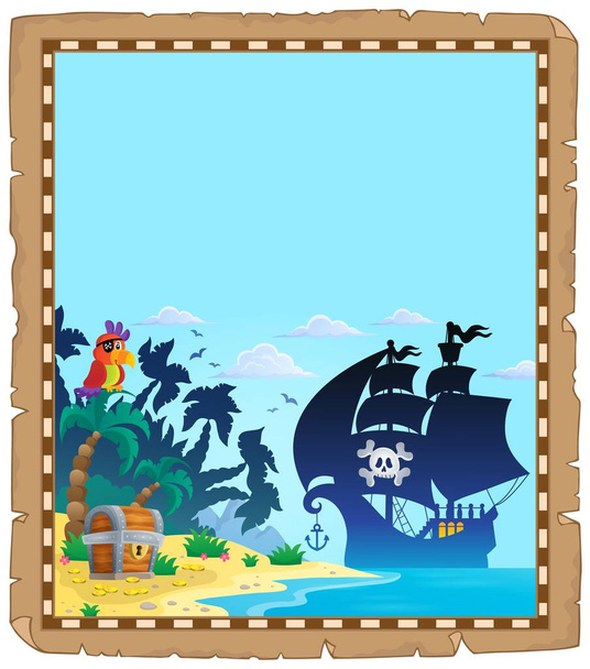 Pirate topic parchment 2 - picture illustration. - Foto, afbeelding