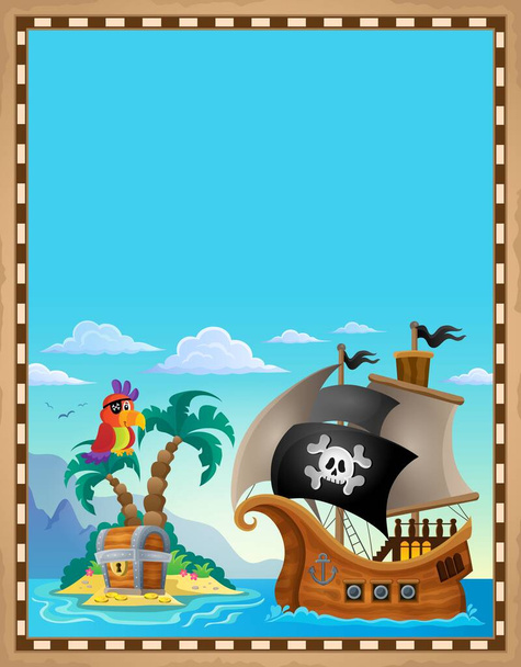 Pirate topic parchment 5 - picture illustration. - Φωτογραφία, εικόνα
