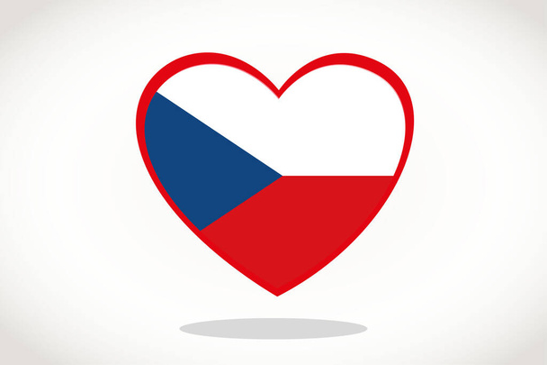 Bandera de República Checa en forma de corazón. Bandera Corazón 3d de República Checa, diseño de plantilla de bandera de República Checa
. - Vector, imagen