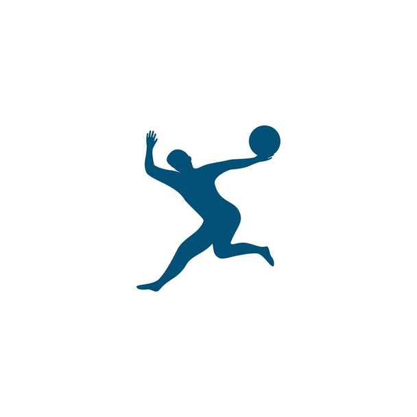 Basketbalspeler springt logo - Vector, afbeelding
