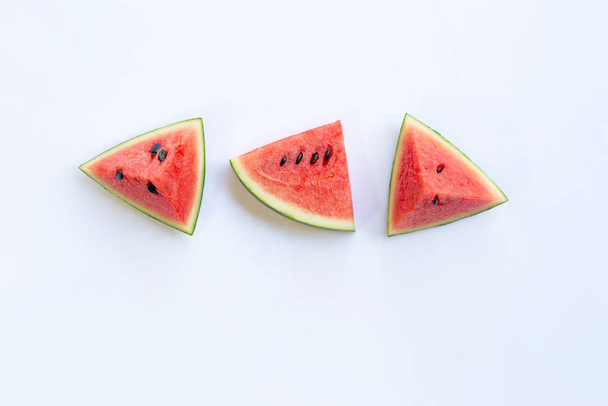 Watermelon pieces  on white. - Photo, Image