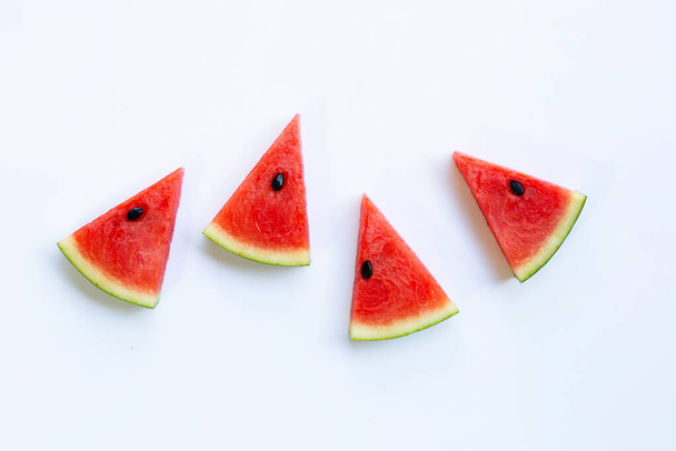 Watermelon pieces  on white. - Zdjęcie, obraz