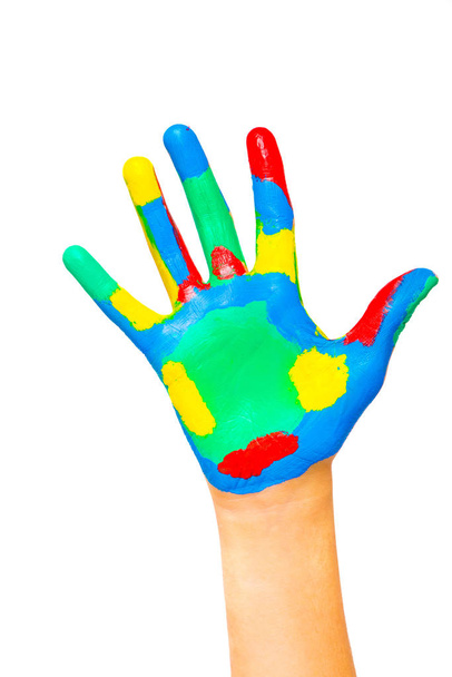 Color painted child hand - Photo, image