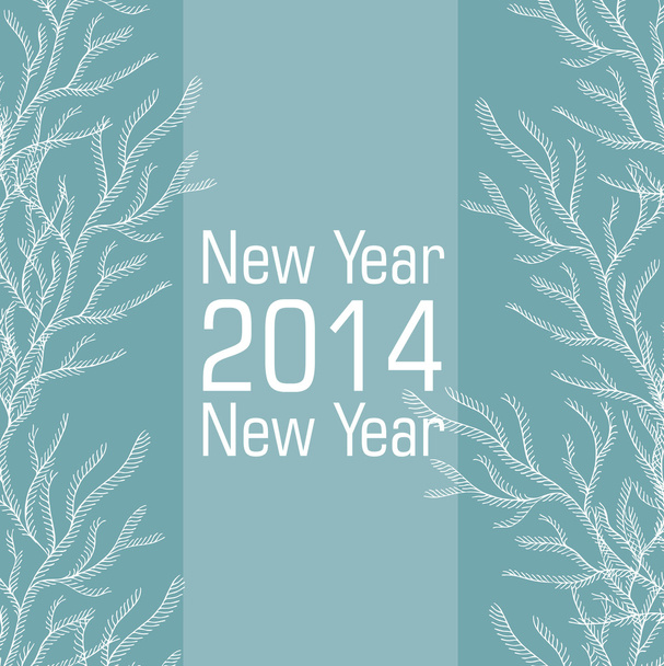 New 2014 year vector card of blue and white colors - Vector, Image