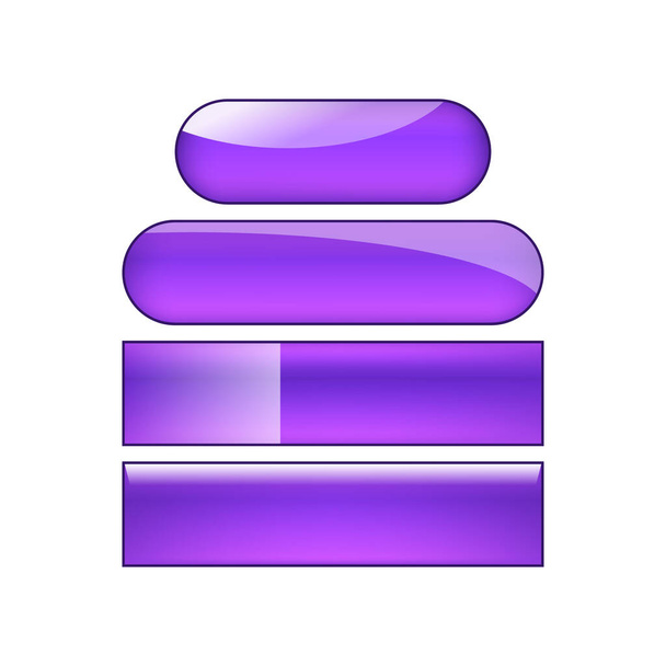 vector bright glossy web buttons set - purple and violet - Fotografie, Obrázek