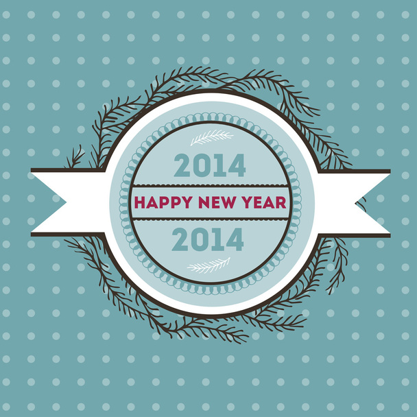 Happy new 2014 year. Vector card - Vector, Image