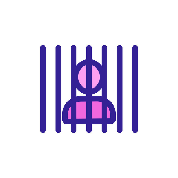 Hapishane ikon vektöründeki adam. İzole edilmiş kontür sembolü gösterimi - Vektör, Görsel