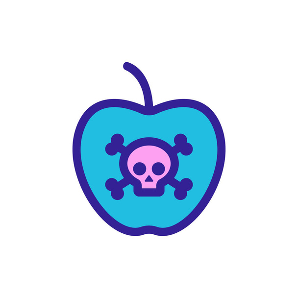 poisoned fruit icon vector. Isolated contour symbol illustration - Vector, Image