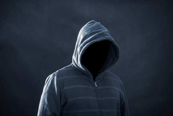 Hooded man in the dark - Photo, image