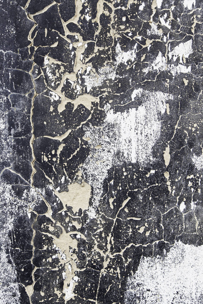 Black white wall and damaged, detail of a wall with texture, neglect and ruin - Zdjęcie, obraz