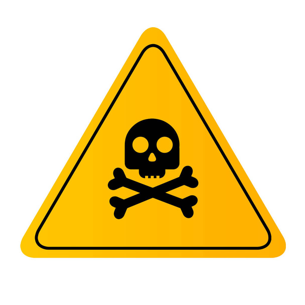 Skull and bones warning sign. Vector icon - Vector, Image