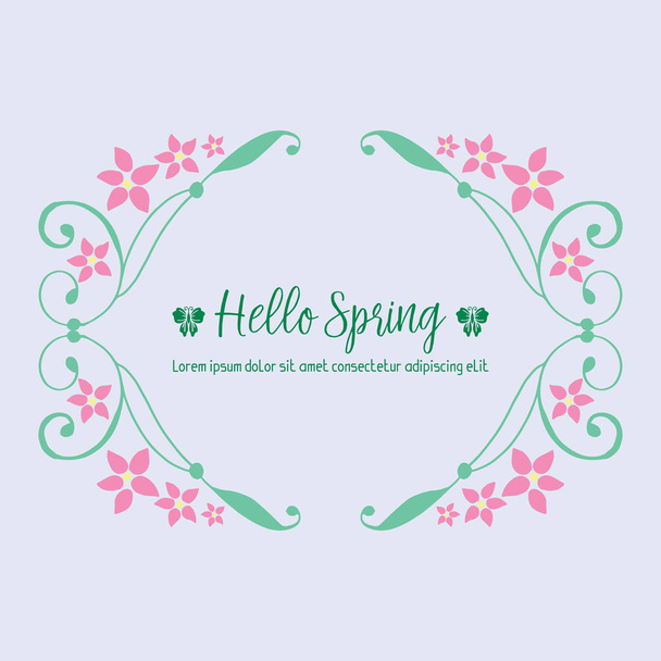 Modello decorato di foglia e rosa cornice floreale, per felice primavera elegante biglietto di auguri disegno della carta da parati. Vettore
 - Vettoriali, immagini