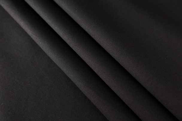 cotton fabric with draped pleats of linen weave - Foto, imagen
