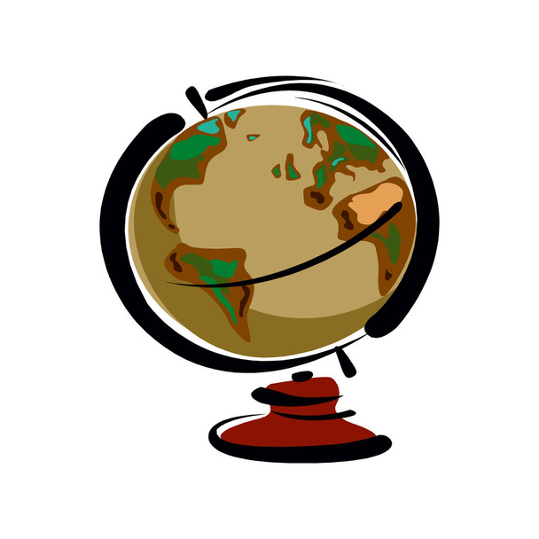 Векторний глобус ілюстрація. Значок земної кулі ізольовано на білому
 - Вектор, зображення