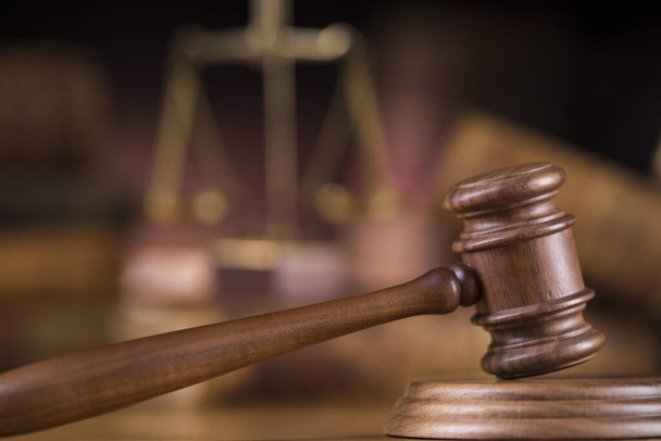 Law wooden gavel barrister, justice concept, legal system concept - Fotó, kép