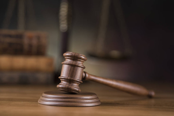 Law wooden gavel barrister, justice concept, legal system concept - Zdjęcie, obraz