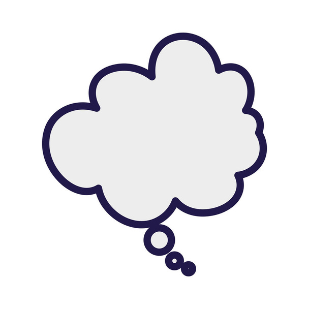 cloud talk bubble comic speech icon white background - Vector, imagen