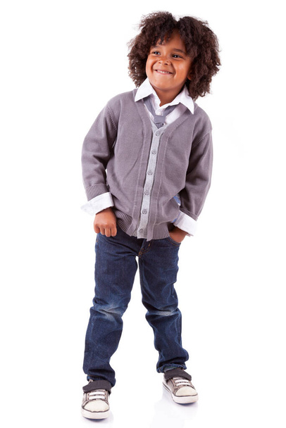 Portrait of a cute african american little boy, isolated on white background - Fotó, kép