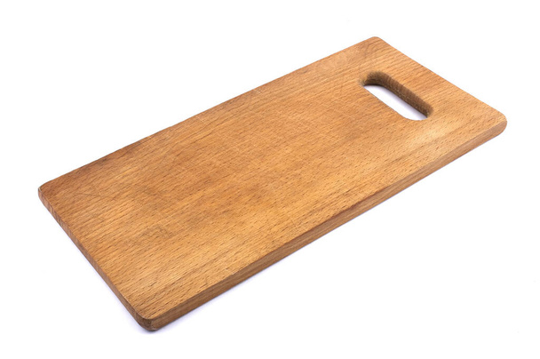tabla de cortar de madera aislada sobre fondo blanco - Foto, Imagen