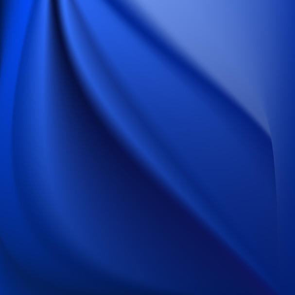 blauwe zijde achtergrond met sommige zachte plooien - Vector, afbeelding