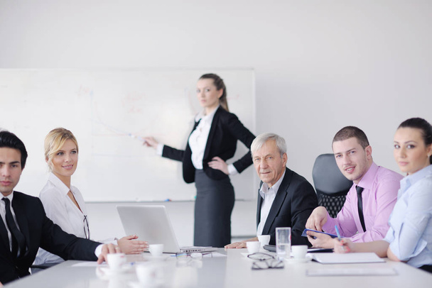 business people  team  at a meeting in a light and modern office environment. - Фото, изображение
