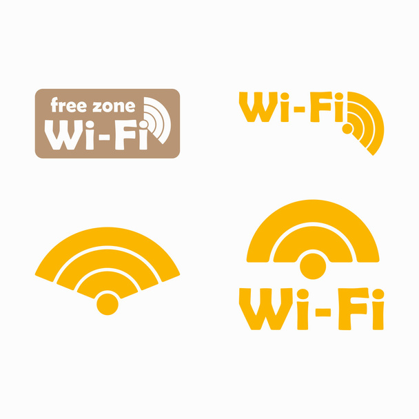 Бесплатная зона Wi-Fi, наклейка
 - Вектор,изображение