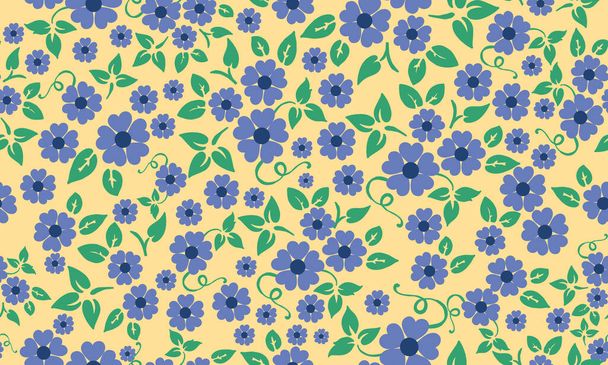 Cute template for spring, with seamless leaf and flower pattern background design. - Vetor, Imagem