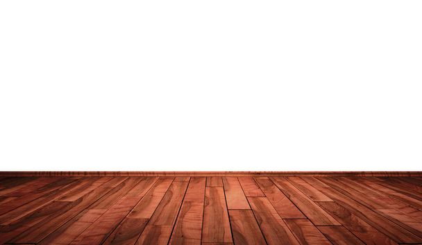 Wooden floor on white wall - tropical wood - Foto, imagen