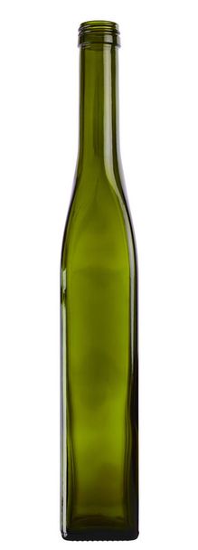 Empty cooking oil glass bottle isolated on white background. 2 images stitched - original size, DFF image, Adobe RGB  - Valokuva, kuva