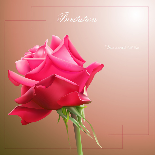 Vector rose on abstract background - Διάνυσμα, εικόνα
