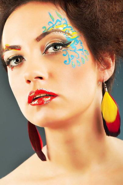 Attractive woman with the stylish make up  - Фото, зображення