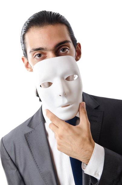 Industrial espionage concept with masked businessman - Valokuva, kuva
