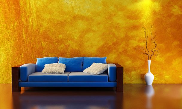 Sofa 3D rendering - Foto, afbeelding