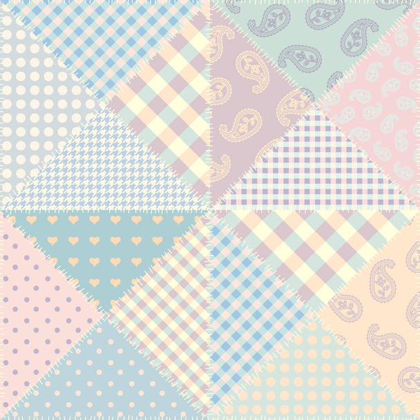 Patchwork vector pattern. Seamless quilting design background. - Vector, Image