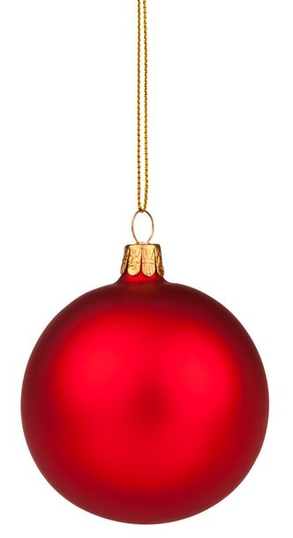 Red Christmas bauble with clipping path - Photo, Image
