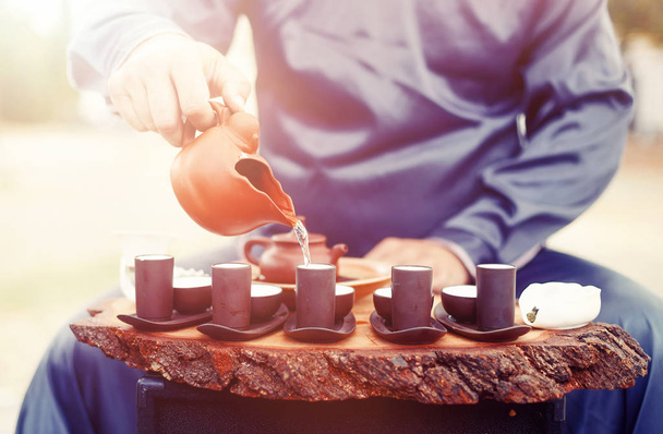Set de té para la ceremonia del té. Ritual del té. - Foto, Imagen
