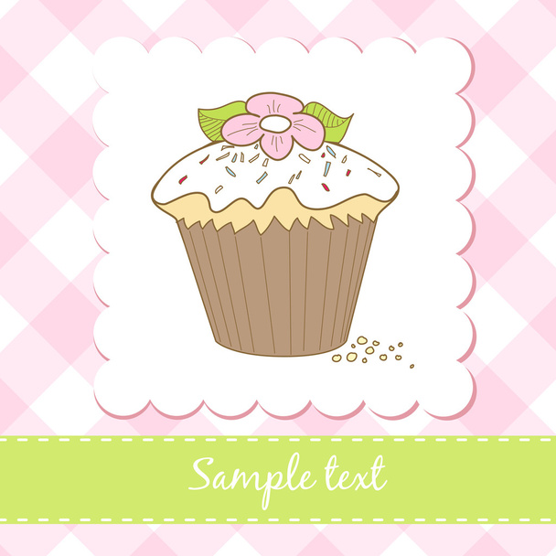 Cupcake birthday card - Διάνυσμα, εικόνα