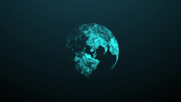Technology globe rotation with dark background.world with lines and dots connect.Hi-tech global concept - Footage, Video
