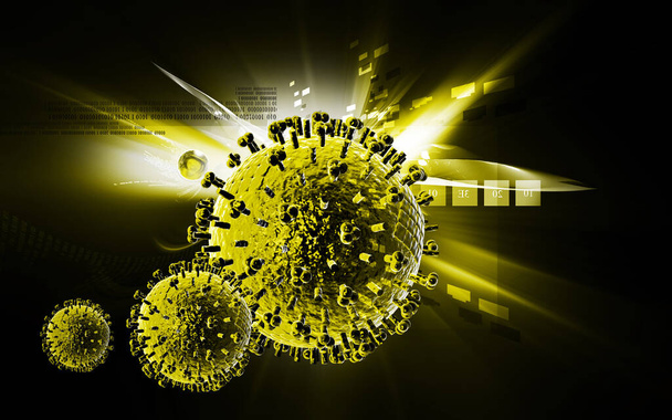 Digital illustration of  avian virus in colour  background	 - Фото, зображення