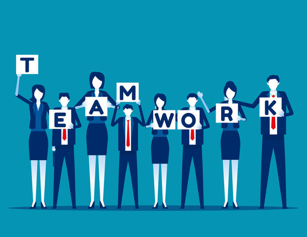 Business teamwork. Concept business team character vector illustration, Group - ベクター画像