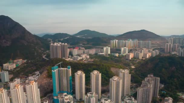 Nowoczesne apartamenty w Hong Kong, Chiny, widok z powietrza - Materiał filmowy, wideo