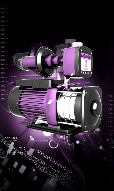 Digital illustration of pressure pump in colour background	 - Fotoğraf, Görsel